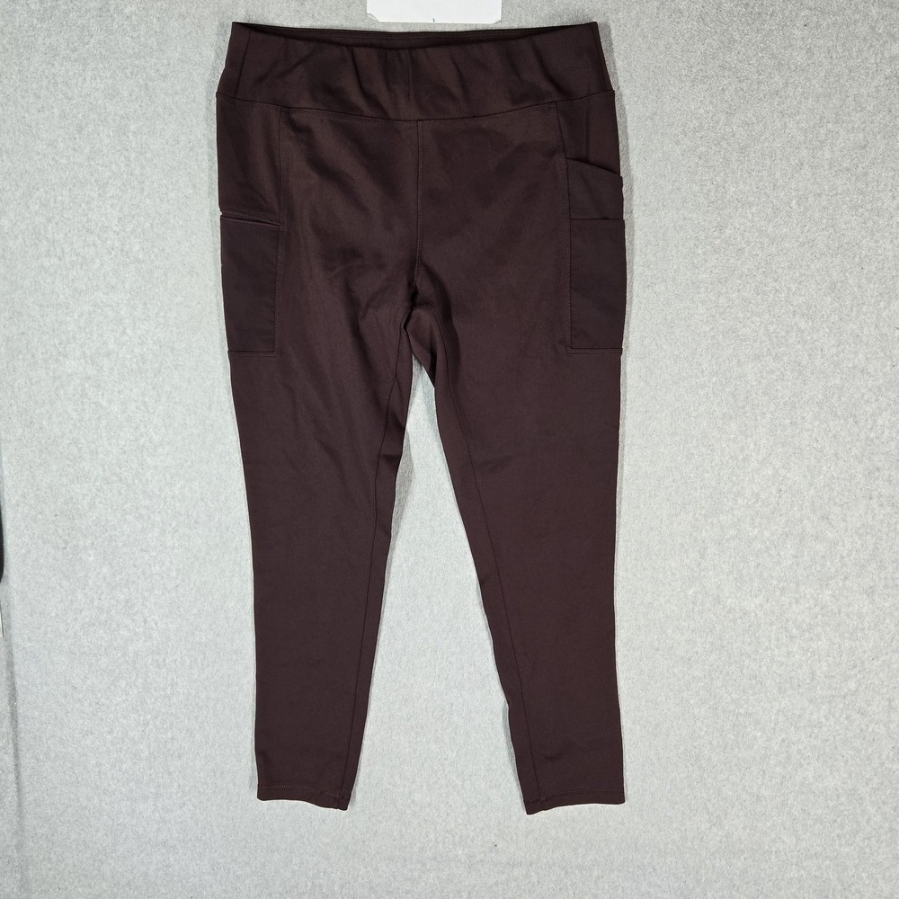 Carhartt Women Activewear Pants L Purple Leggings Fitted Pockets Logo 27" Inseam